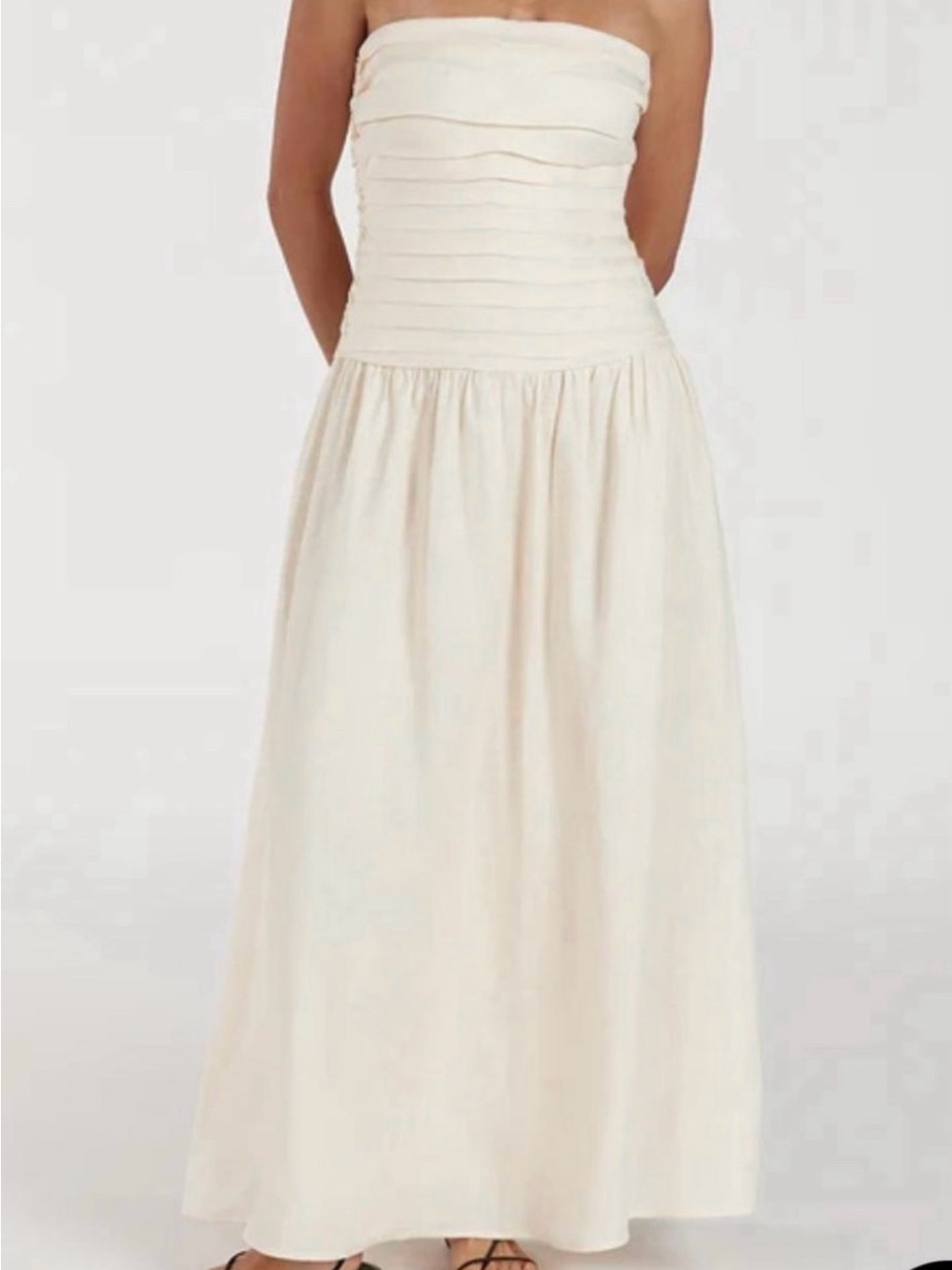 DISSH Strapless Cream Midi Dress